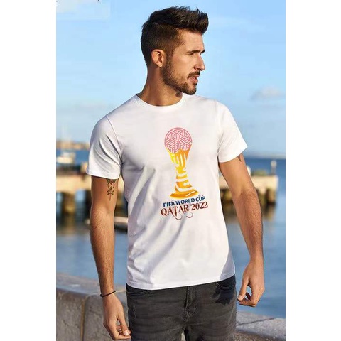 fifa2022-เสื้อยืดลําลอง-แขนสั้น-คอกลม-พิมพ์ลาย-world-cup-qatar-สีขาว-โอเวอร์ไซซ์-สําหรับผู้หญิง-และผู้ชาย