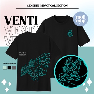 GENSHIN IMPACT - VENTI SHIRT print t shirt lelaki black large plus size XS-3XL  men casual birthday gift_05