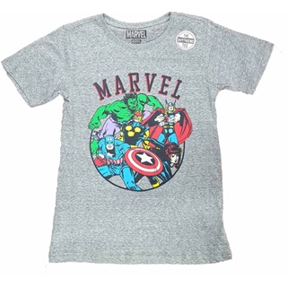 เสื้อยืดสีพื้นราคาส่ง Marvel Comics Juniors Avengers Hulk Thor Black Widow Graphic T-Shirt sale  black widow;l!_07