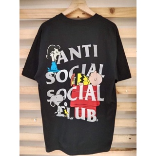 Anti social snoopy graphic cotton t-shirt for men