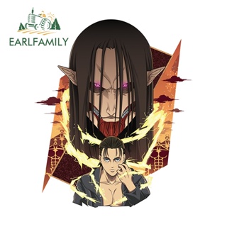 Earlfamily สติกเกอร์ กันน้ํา ลายการ์ตูนอนิเมะ Eren Jaeger Titan Founder ขนาด 13 ซม. x 10.8 ซม. สําหรับตกแต่งรถยนต์