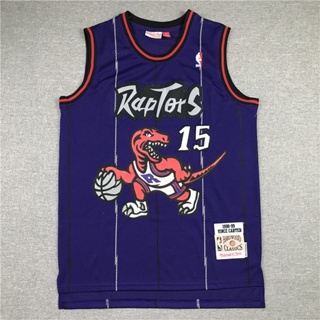 เสื้อกีฬาบาสเก็ตบอล ลายทีม Toronto Raptors NBA Vince Carter Mitchell &amp; Ness Rock Regatta Jersey +AAA สําหรับผู้ชาย