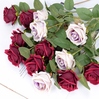 【AG】Decorative Artificial Rose Delicate DIY Beautiful No Withering Pastoral Multi-layered Petals Fake Rose Wedding Favors