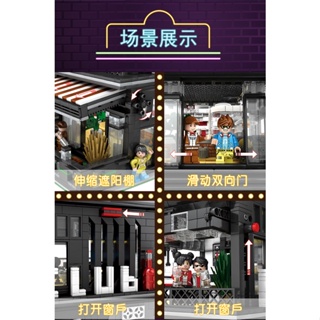 [Boutique] ของเล่นบล็อกตัวต่อเลโก้ MOC Full Street View Series Bar Cafe สําหรับผู้ใหญ่ NR81