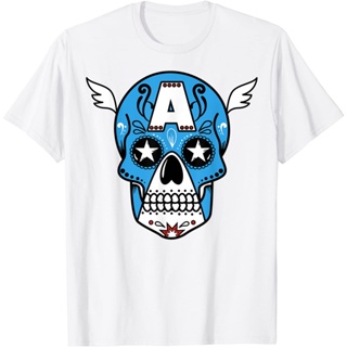 เสื้อยืด Marvel Avengers Captain America Sugar Skull Graphic T-Shirt_11