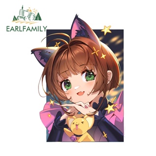 Earlfamily สติกเกอร์ไวนิล ลายอนิเมะ Cardcaptor Sakura น่ารัก ขนาด 13 ซม. x 9.5 ซม. สําหรับติดตกแต่งรถยนต์