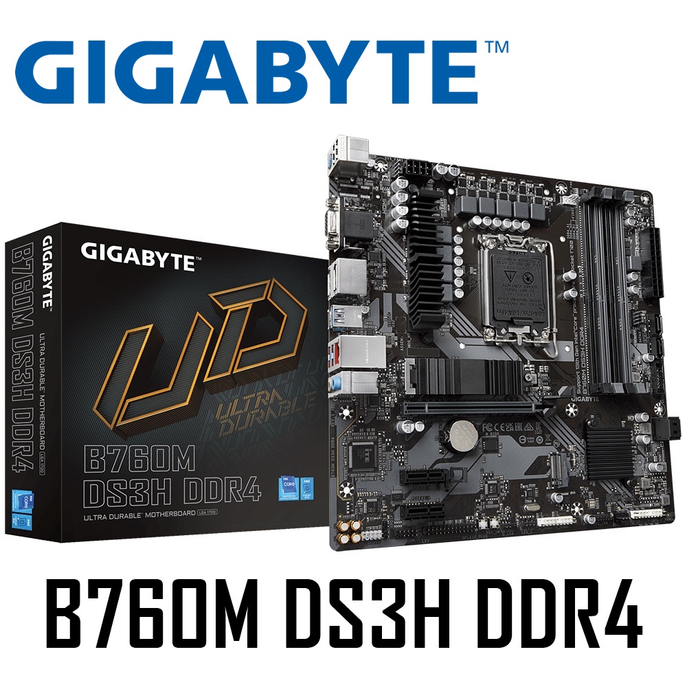 MAINBOARD (เมนบอร์ด) 1700 GIGABYTE B760M DS3H D3HP DDR4 ประกัน 3 ปี