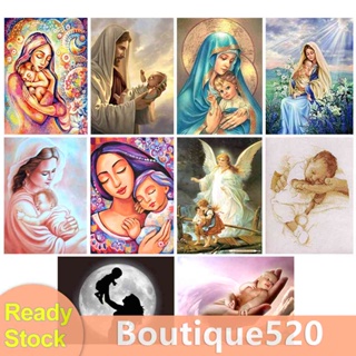 【จัดส่งฟรี】ภาพวาดปักเพชรครอสติตช์ รูปแม่ และเด็ก 5D DIY [boutique520.th]