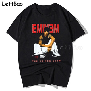 เสื้อยืดแขนสั้น เสื้อยืดคอกลม แขนสั้น พิมพ์ลาย Eminem Rap Pop สไตล์ฮิปฮอป แฟชั่นสําหรับผู้ชาย และผู้หญิงS-5XL