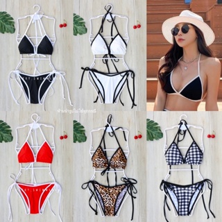 ชุดว่ายน้ำ บิกินี่แบบลายผูกหลัง ผูกคอ พร้อมส่ง by Cherry_swimwearr