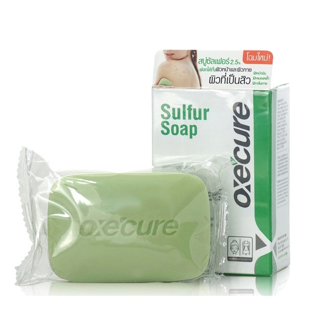 oxecure-sulfur-soap-30g-สบู่ออกซี่เคียว-สบู่ก้อน-ลดสิวที่หลัง-สำหรับหน้ามัน