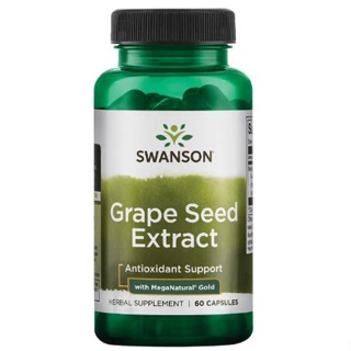 ราคาSwanson Grape Seed Extract with MegaNatural Gold 450mg+100mg 60เม็ด (USA) บำรุงผิวพรรณ เพื่อผิวขาว กระจ่างใส