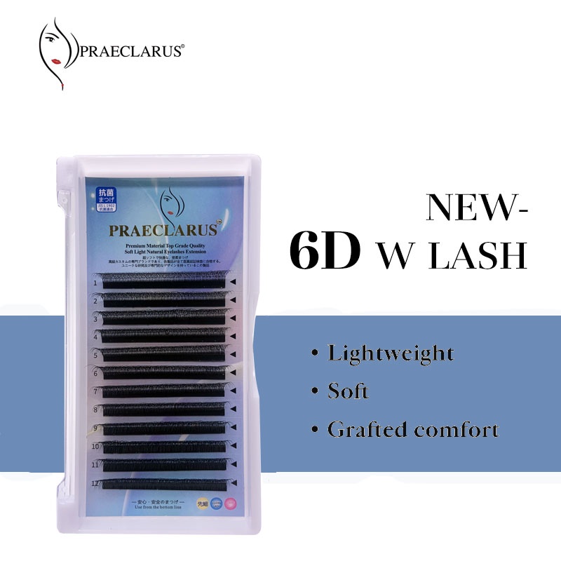 praeclaruus-6d-w-shape-lashes-ขนตาปลอม-ขนมิงค์นุ่ม-6d-6d-ทรงตัว-w-หนา-0-07-มม-6d-clover-lash