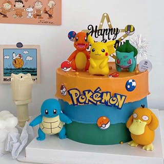 โมเดลตกแต่งเค้ก การ์ตูนโปเกม่อน ปิกาจู เซ็ต6 ตัว