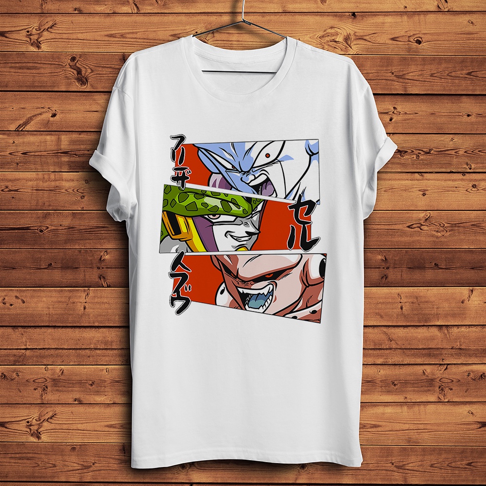 เสื้อยืดผ้าฝ้ายพรีเมี่ยม-dbz-เสื้อยืดลําลอง-แขนสั้น-พิมพ์ลายอนิเมะ-villains-frieza-buu-cell-สีขาว-แฟชั่นฤดูร้อน-สํา-04