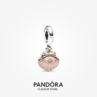 Pandora charm Club 2023 Sea Shell &amp; Treated Freshwater Cultured Pearl Dangle ของขวัญวันหยุด สําหรับผู้หญิง p804