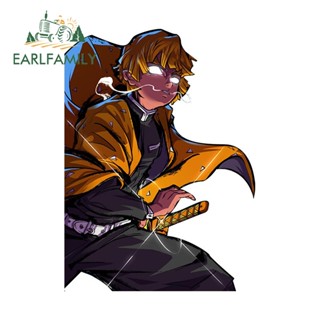 Earlfamily สติกเกอร์ไวนิล ลายกราฟฟิก Demon Slayer 13 ซม. x 9.5 ซม. สําหรับติดตกแต่งเครื่องปรับอากาศรถยนต์