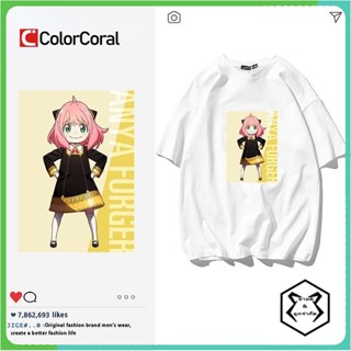 Colorcoral เสื้อยืดแขนสั้นลําลอง พิมพ์ลายอนิเมะ Spy X Family Anya Forger สไตล์ฮาราจูกุ แฟชั่นสําหรับผู้ชาย และผู้หญ_05