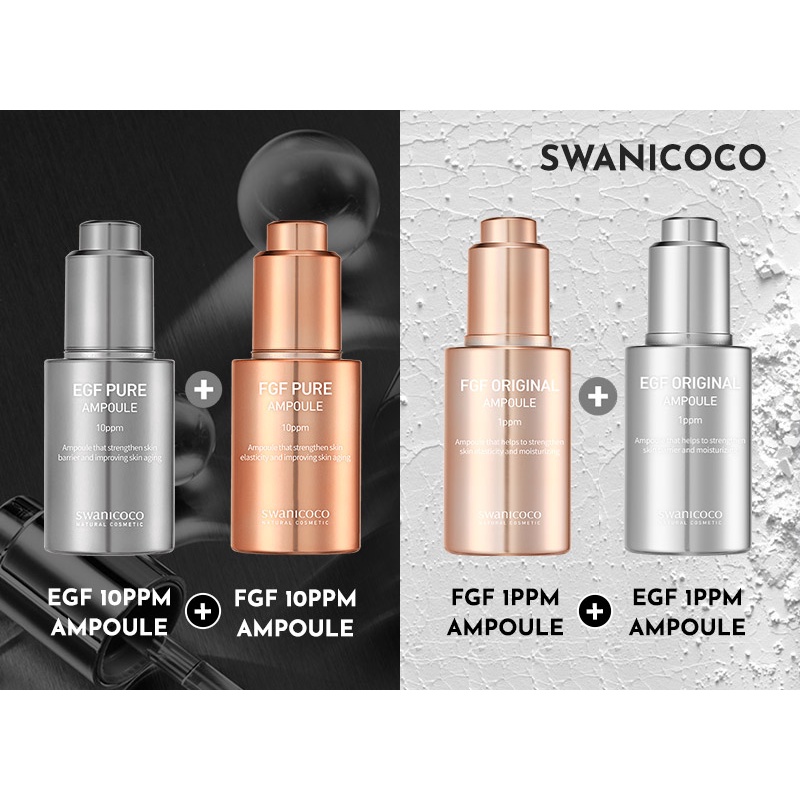 สินค้าของแท้100-ส่งตรงจากเกาหลี-swanicoco-fgf-pure-ampoule-1ppm-30ml-amp-10ppm-30ml