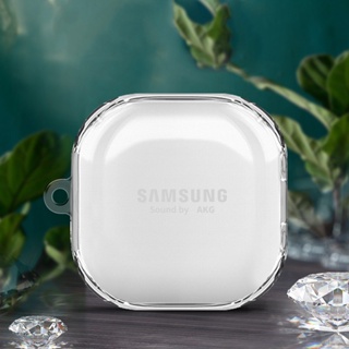 เคสหูฟัง แบบใส พร้อมตะขอ สําหรับ Samsung Galaxy Buds 2 / Buds Live / Buds FE / Buds2 Pro / Buds Pro