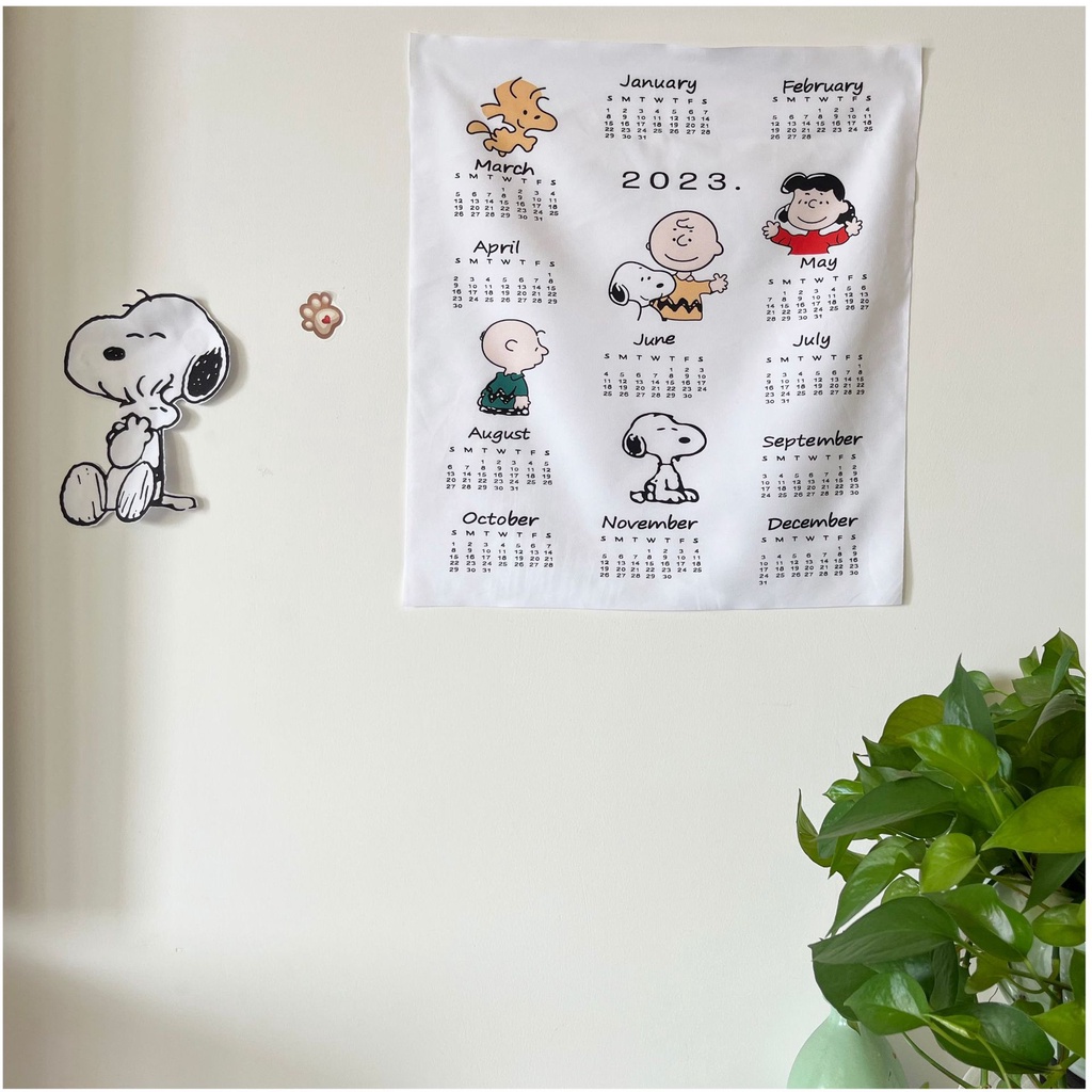 พร้อมส่ง-snoopy-calendar-2023-ปฏิทิน-ผ้าแต่งห้อง-ปฏิทินติดผนัง