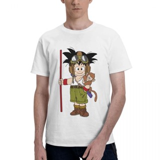 เสื้อเชิ้ตชาย วินเทจ Bandai ดราก้อนบอล Goku กับลิงเสื้อยืดผู้ชายปกกลมผ้าฝ้ายเสื้อยืดอะนิเมะเสื้อยืดแขนสั้น 4XL 5XL _04