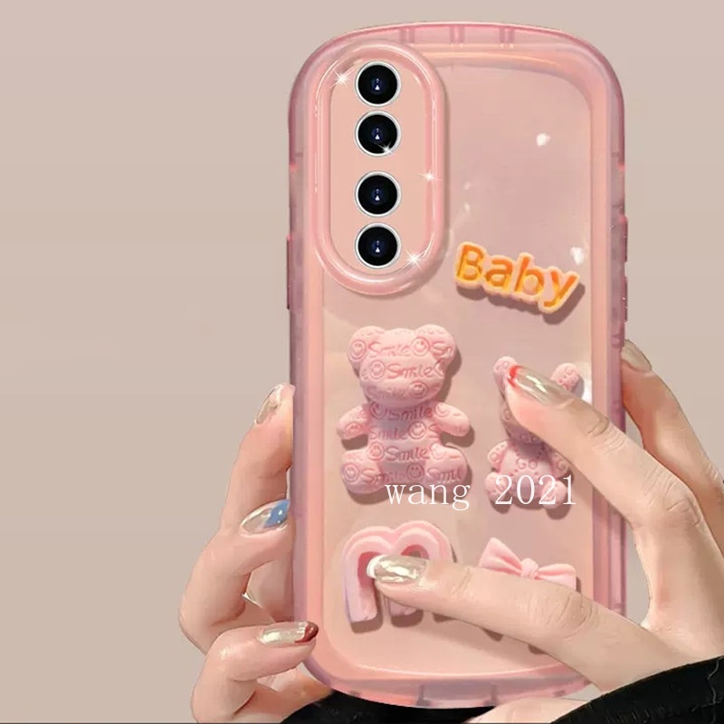 phone-case-huawei-nova-y70-y90-mate-50-pro-honor70-honor-x9-5g-เคส-new-hot-deals-stereoscopic-bear-doll-bow-casing-color-transparent-lens-full-protection-soft-cover-เคสโทรศัพท