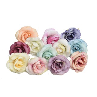 【AG】10Pcs 4cm Artificial Rose Flowers Head DIY Wedding Holiday Showcase Room Decor