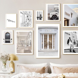 โปสเตอร์ภาพวาดผ้าใบ รูปรถยนต์ สไตล์นอร์ดิก หรูหรา สําหรับตกแต่งผนัง ห้องนั่งเล่น
