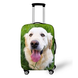 ผ้าคลุมกระเป๋าเดินทางลายหมาแลบลิ้น Luggage Cover ผ้ายืดได้ มีขนาดตั้งแต่ 18-32นิ้ว