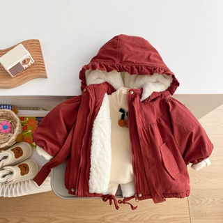 [Babycat] ใหม่ พร้อมส่ง เสื้อแจ็กเก็ต ผ้าฝ้าย ผ้าฟลีซ แบบหนา สไตล์เกาหลี ญี่ปุ่น แฟชั่นฤดูหนาว สําหรับเด็กผู้หญิง 2022