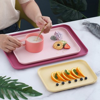 【AG】Serving Tray Multi-Function Delicate Nordic Style Decorative Rectangular Plastic Tray for Home