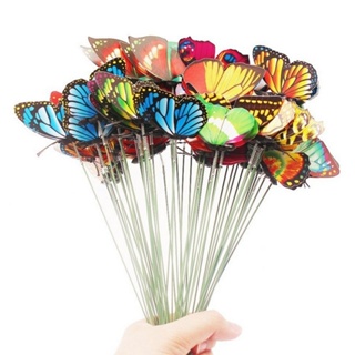 【AG】15Pcs Artificial Simulation Butterfly Stakes Garden Yard Plant Lawn Decoration