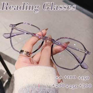 แว่นตาอ่านหนังสือ แบบใส ความละเอียดสูง ป้องกันแสงสีฟ้า แฟชั่นสําหรับผู้หญิงวัยกลางคน