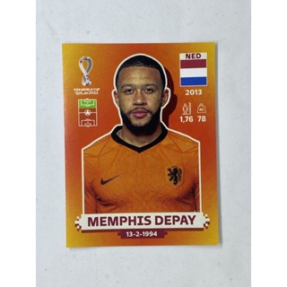 Memphis Depay สติ๊กเกอร์สะสม ฟุตบอลโลก world cup 2022 Netherlands ของสะสมทีมฟุตบอล เนเธอร์แลนด์ ฮอลแลนด์