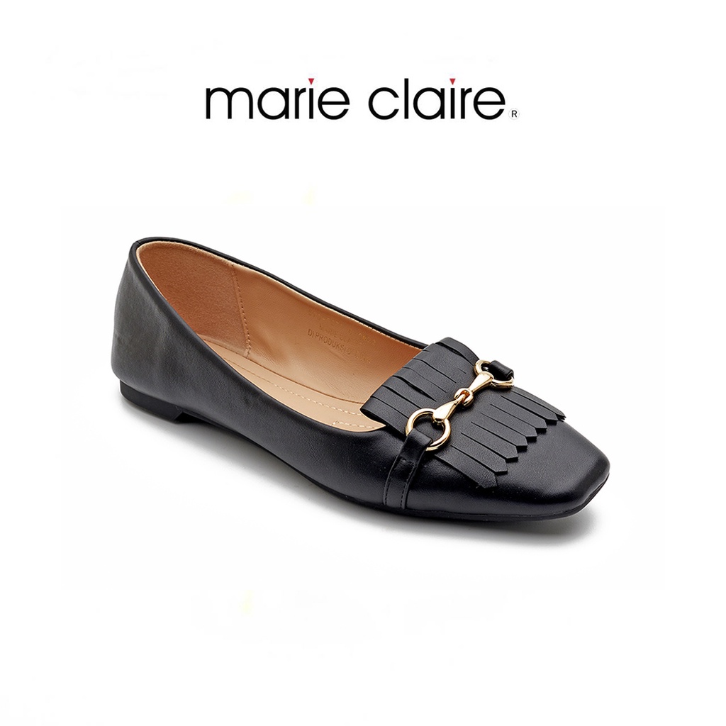 bata-บาจา-ยี่ห้อ-marie-claire-รองเท้าแบบบัลเลต์ส้นแบนแบบสวม-สำหรับผู้หญิง-รุ่น-crezz-สีดำ-5706271