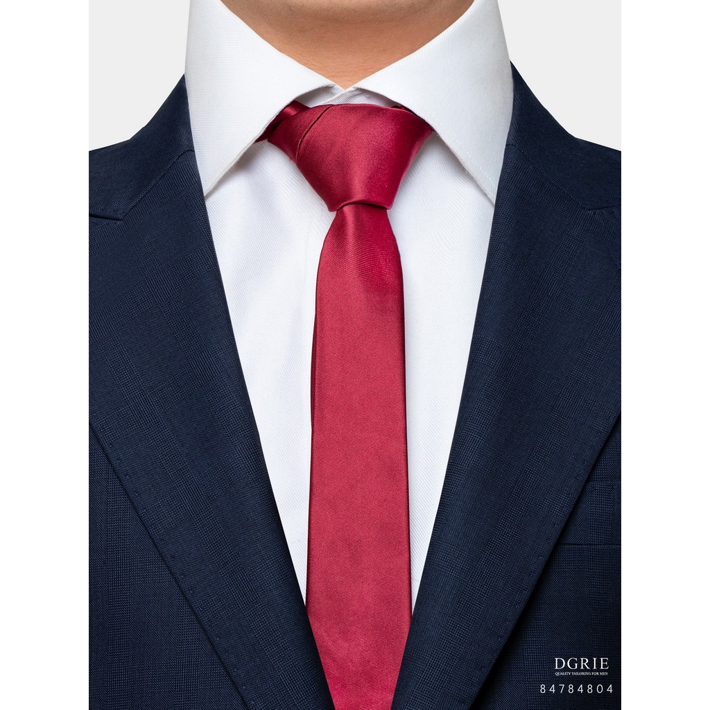 red-burgundy-silk-2-5-inch-necktie-เนคไทผ้าไหมสีแดงเบอกันดี