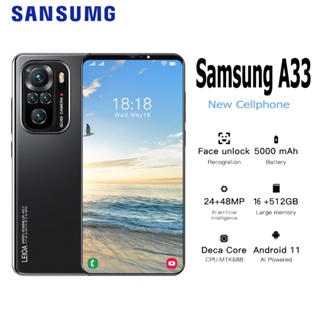 สินค้า โทรศัพท์มือถือ Samsung A33 โทรศัพท์มือถือราคาถูก 5G โทรศัพท์ 16+512G สมาร์ทโฟน รองรับแอพธนาคาร