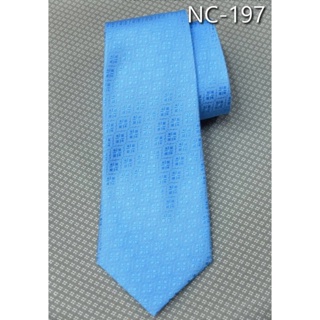 เน็คไทล์ผ้าไหมยกดอก สีฟ้า รหัส NC-197