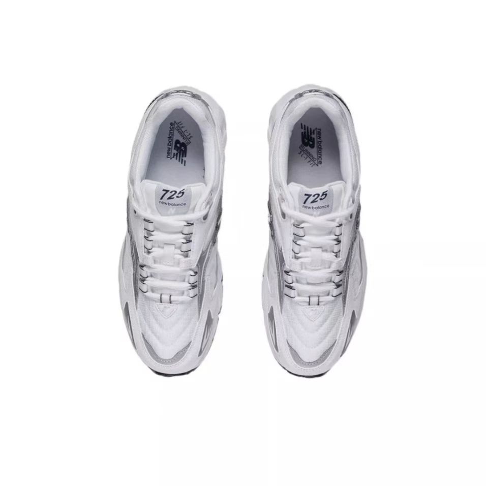 รองเท้าผ้าใบแฟชั่นnew-balance-725-silver-white-sports-shoes-ของแท้-100-style