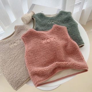 [Babycat] พร้อมส่ง เสื้อกั๊ก ผ้าขนแกะ แบบหนา ผ้ากํามะหยี่ สไตล์เกาหลี ญี่ปุ่น แฟชั่นฤดูใบไม้ร่วง ฤดูหนาว สําหรับเด็กผู้หญิง