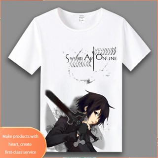 ₪■☄Sword Art Online รอบ Kirito Asuna Shino อะนิเมะสองมิติเสื้อยืดเสื้อผ้าฤดูร้อนผู้ชายและผู้หญิงแขนสั้น_05