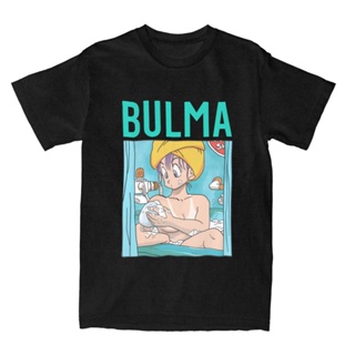 BANDAI เสื้อยืดแขนสั้น คอกลม ผ้าฝ้าย 100% พิมพ์ลายอนิเมะ Dragon Ball Bulma Taking A Bath สําหรับผู้ชาย_04