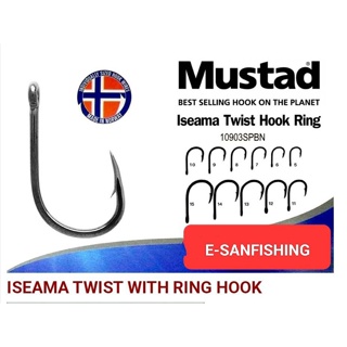 ตะขอเบ็ดตกปลา Mustad Twist With Ring ขอเบ็ดมัสตาร์ด อิเซม่า แบบตูดห่วง แข็งแรง ทนทาน ไว้ใจได้ทุกสถานการณ์