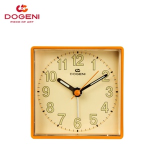 DOGENI นาฬิกาปลุก รุ่น TEP002OR นาฬิกาปลุกตั้งโต๊ะ เสียงสัญญาณ มีพรายน้ำ เข็มเดินเรียบ ขนาด : Ø8.5 x หนา 3.8ซม.