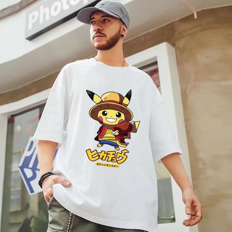 one-piece-red-เสื้อยืด-pokemon-anime-mens-graphic-t-shirt-mens-and-womens-oversized-shirt-one-piece-luffy-pikach-46