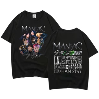 Kpop Stray Kids MANIAC Cotton Round Neck Short Sleeve Mens and Womens T-shirt Couple Tops Kawaii C_11
