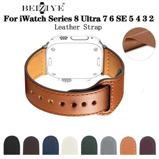 สายนาฬิกาข้อมือหนัง สําหรับ i Watch Band 45 มม. 41 มม. 44 มม. 40 มม. 49 มม. iWatch Series 8 Ultra 3 SE 6 7