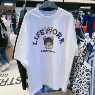 Lifework เสื้อยืดคอกลม แขนสั้น พิมพ์ลายตัวอักษร เข้ากับทุกการแต่งกาย สําหรับคู่รัก