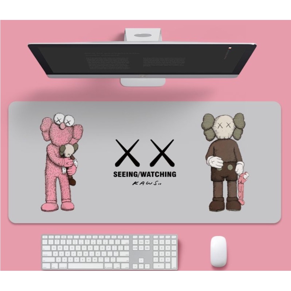 เซซามีสตรีทกราฟฟิตี-kaws-แผ่นรองเมาส์ขนาดใหญ่เกม-e-sports-คอมพิวเตอร์แป้นพิมพ์เมาส์เสื่อกันลื่นเสื่อตาราง